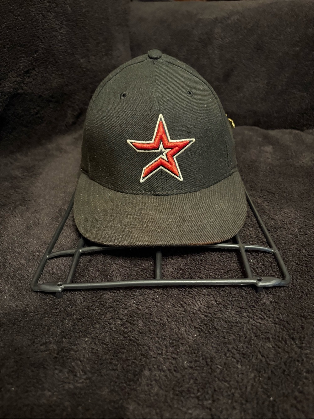 Houston Astros x New Era 59fifty Y2K Authentic Coll. Black Fitted Hat 7 5/8 EUC